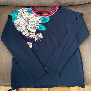 Floral and Navy long-sleeve kids shirt!
